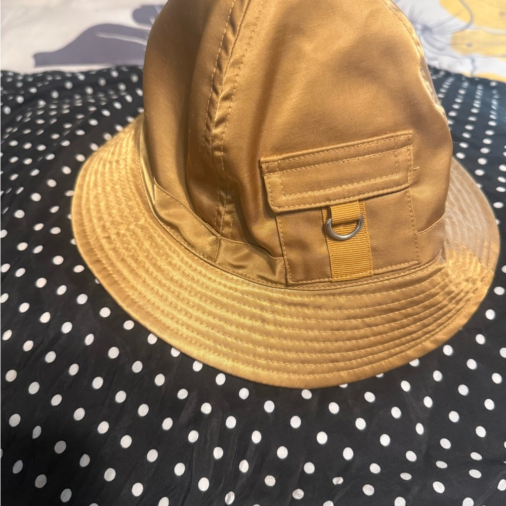 Gold Bucket Hat with Pocket